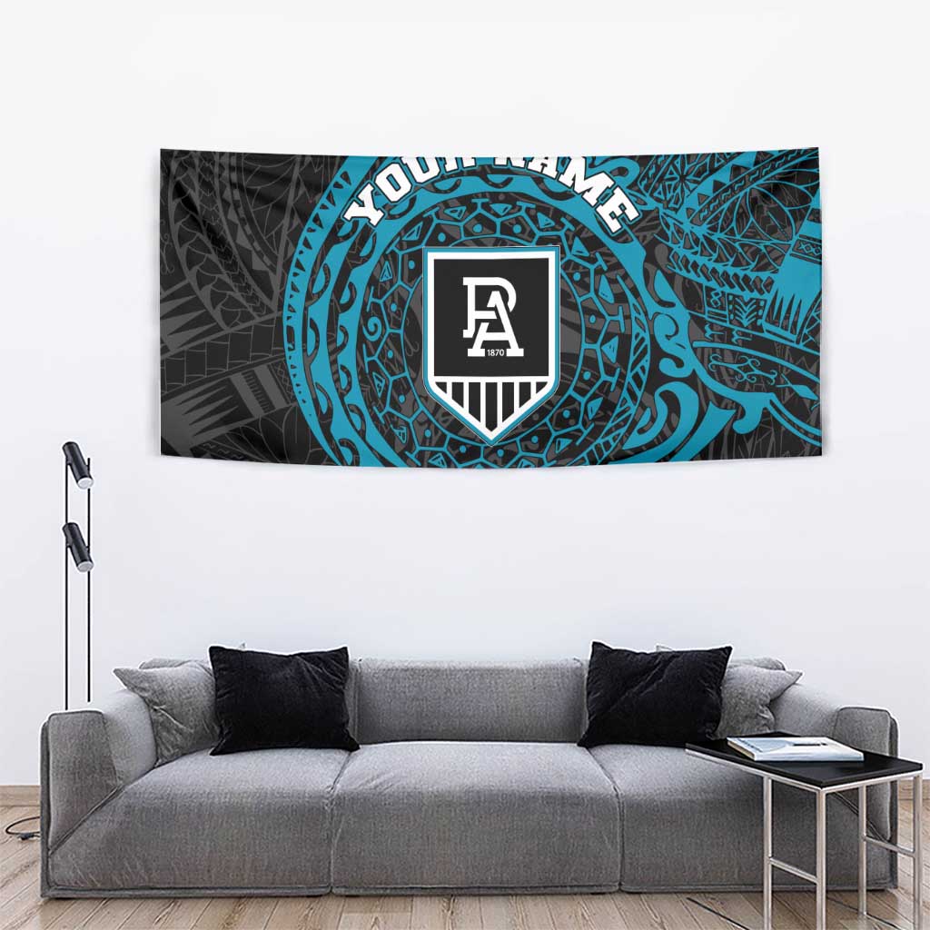 Personalized Port Adelaide Power Polynesian Tapestry Tribal Chest and Sleeve Tattoo Heritage Warrior