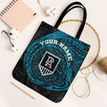 Personalized Port Adelaide Power Polynesian Tote Bag Tribal Chest and Sleeve Tattoo Heritage Warrior