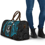 Personalized Port Adelaide Power Polynesian Travel Bag Tribal Chest and Sleeve Tattoo Heritage Warrior