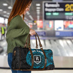 Personalized Port Adelaide Power Polynesian Travel Bag Tribal Chest and Sleeve Tattoo Heritage Warrior