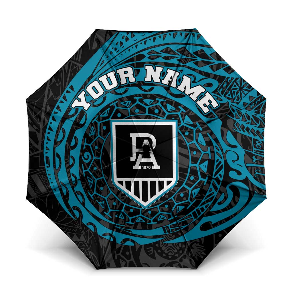 Personalized Port Adelaide Power Polynesian Umbrella Tribal Chest and Sleeve Tattoo Heritage Warrior