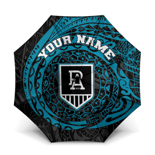 Personalized Port Adelaide Power Polynesian Umbrella Tribal Chest and Sleeve Tattoo Heritage Warrior