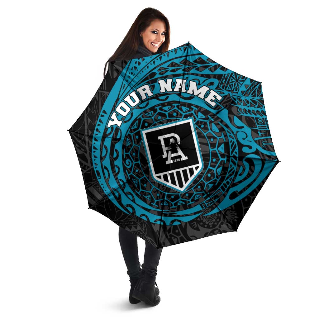 Personalized Port Adelaide Power Polynesian Umbrella Tribal Chest and Sleeve Tattoo Heritage Warrior