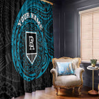 Personalized Port Adelaide Power Polynesian Window Curtain Tribal Chest and Sleeve Tattoo Heritage Warrior