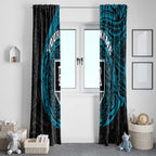 Personalized Port Adelaide Power Polynesian Window Curtain Tribal Chest and Sleeve Tattoo Heritage Warrior