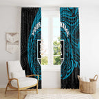 Personalized Port Adelaide Power Polynesian Window Curtain Tribal Chest and Sleeve Tattoo Heritage Warrior
