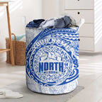 Personalized North Melbourne Kangaroos Polynesian Laundry Basket Tribal Chest and Sleeve Tattoo Heritage Warrior