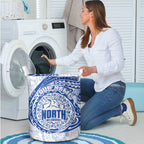 Personalized North Melbourne Kangaroos Polynesian Laundry Basket Tribal Chest and Sleeve Tattoo Heritage Warrior
