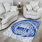 Personalized North Melbourne Kangaroos Polynesian Area Rug Tribal Chest and Sleeve Tattoo Heritage Warrior