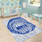 Personalized North Melbourne Kangaroos Polynesian Area Rug Tribal Chest and Sleeve Tattoo Heritage Warrior