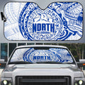 Personalized North Melbourne Kangaroos Polynesian Auto Sun Shade Tribal Chest and Sleeve Tattoo Heritage Warrior
