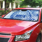 Personalized North Melbourne Kangaroos Polynesian Auto Sun Shade Tribal Chest and Sleeve Tattoo Heritage Warrior