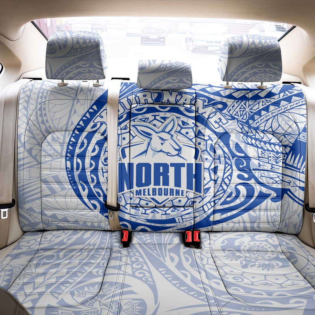 Personalized North Melbourne Kangaroos Polynesian Back Car Seat Cover Tribal Chest and Sleeve Tattoo Heritage Warrior