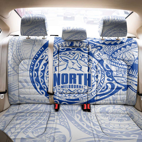 Personalized North Melbourne Kangaroos Polynesian Back Car Seat Cover Tribal Chest and Sleeve Tattoo Heritage Warrior
