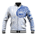 Personalized North Melbourne Kangaroos Polynesian Baseball Jacket Tribal Chest and Sleeve Tattoo Heritage Warrior