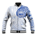 Personalized North Melbourne Kangaroos Polynesian Baseball Jacket Tribal Chest and Sleeve Tattoo Heritage Warrior