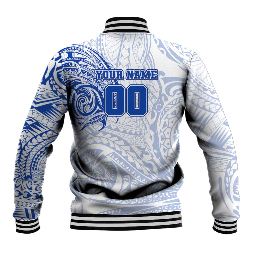 Personalized North Melbourne Kangaroos Polynesian Baseball Jacket Tribal Chest and Sleeve Tattoo Heritage Warrior