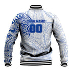 Personalized North Melbourne Kangaroos Polynesian Baseball Jacket Tribal Chest and Sleeve Tattoo Heritage Warrior