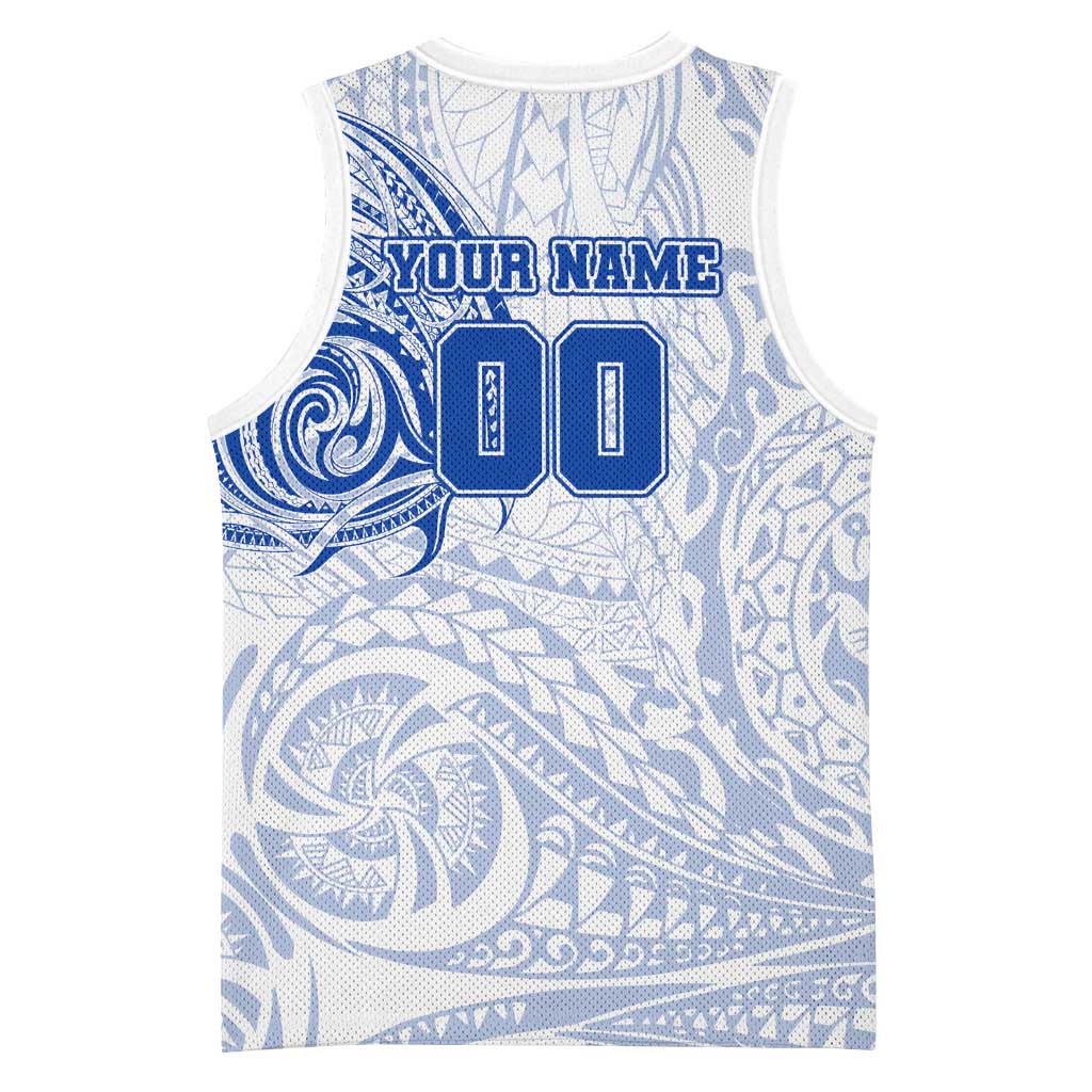 Personalized North Melbourne Kangaroos Polynesian Basketball Jersey Tribal Chest and Sleeve Tattoo Heritage Warrior