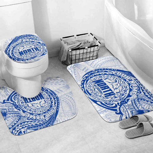 Personalized North Melbourne Kangaroos Polynesian Bathroom Set Tribal Chest and Sleeve Tattoo Heritage Warrior