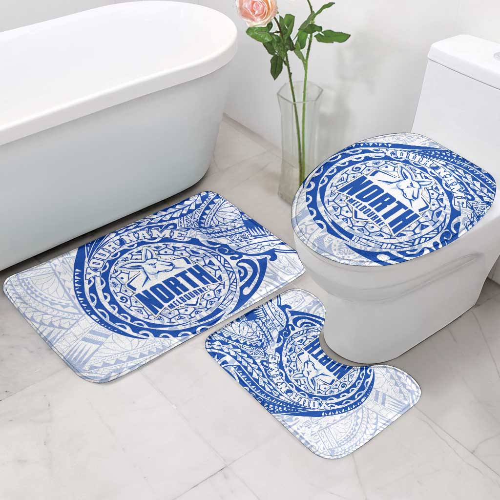 Personalized North Melbourne Kangaroos Polynesian Bathroom Set Tribal Chest and Sleeve Tattoo Heritage Warrior