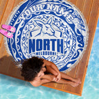 Personalized North Melbourne Kangaroos Polynesian Beach Blanket Tribal Chest and Sleeve Tattoo Heritage Warrior