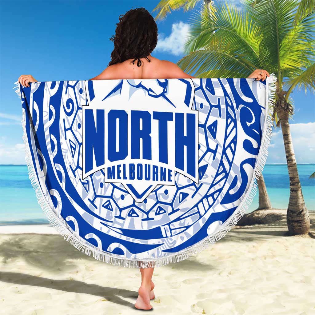 Personalized North Melbourne Kangaroos Polynesian Beach Blanket Tribal Chest and Sleeve Tattoo Heritage Warrior