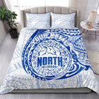 Personalized North Melbourne Kangaroos Polynesian Bedding Set Tribal Chest and Sleeve Tattoo Heritage Warrior