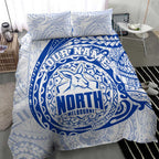 Personalized North Melbourne Kangaroos Polynesian Bedding Set Tribal Chest and Sleeve Tattoo Heritage Warrior