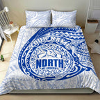 Personalized North Melbourne Kangaroos Polynesian Bedding Set Tribal Chest and Sleeve Tattoo Heritage Warrior