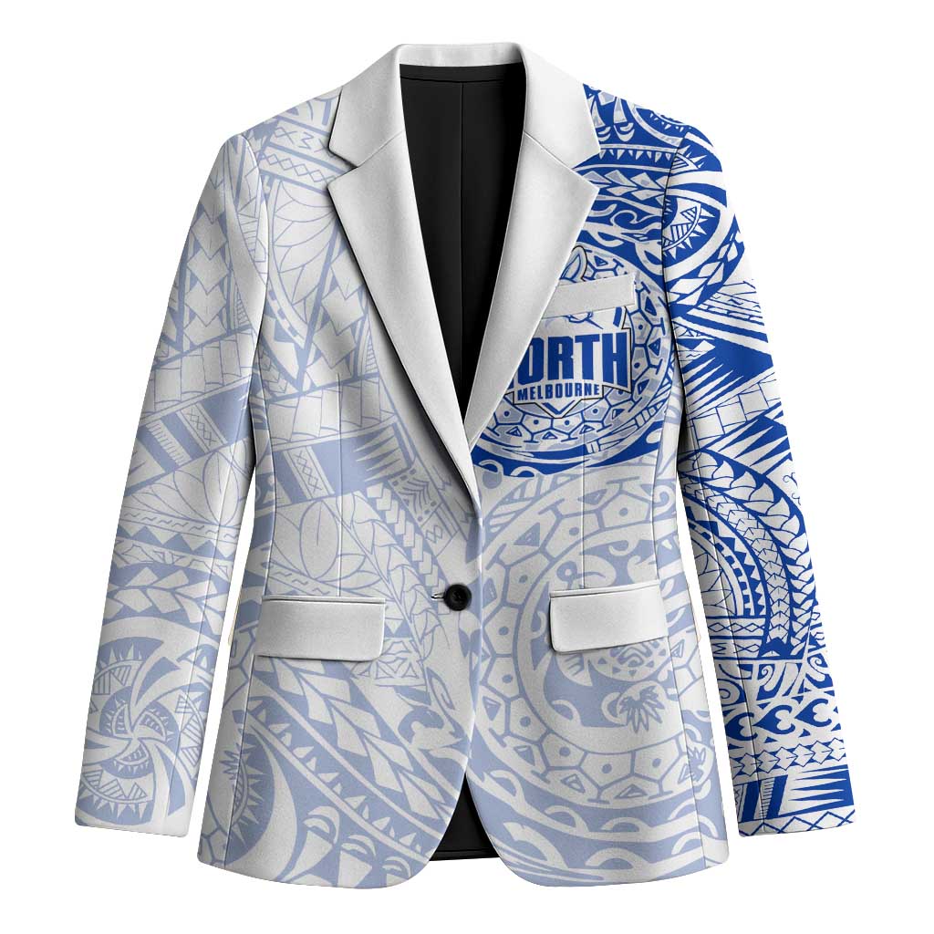 Personalized North Melbourne Kangaroos Polynesian Blazer Tribal Chest and Sleeve Tattoo Heritage Warrior