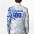 Personalized North Melbourne Kangaroos Polynesian Blazer Tribal Chest and Sleeve Tattoo Heritage Warrior