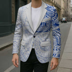 Personalized North Melbourne Kangaroos Polynesian Blazer Tribal Chest and Sleeve Tattoo Heritage Warrior