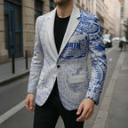 Personalized North Melbourne Kangaroos Polynesian Blazer Tribal Chest and Sleeve Tattoo Heritage Warrior