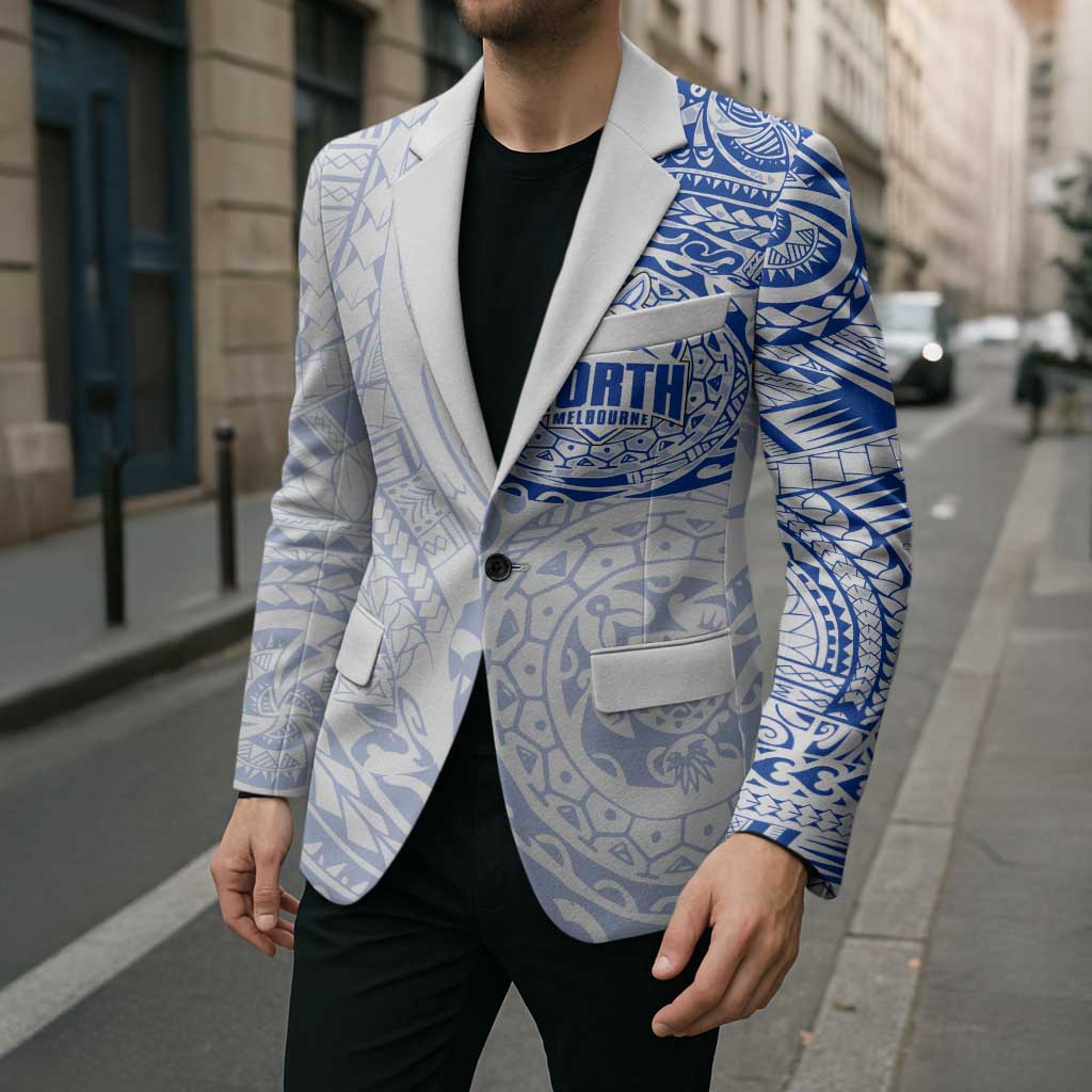 Personalized North Melbourne Kangaroos Polynesian Blazer Tribal Chest and Sleeve Tattoo Heritage Warrior