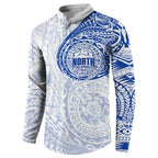 Personalized North Melbourne Kangaroos Polynesian Button Sweatshirt Tribal Chest and Sleeve Tattoo Heritage Warrior