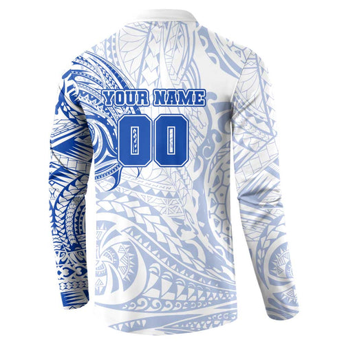 Personalized North Melbourne Kangaroos Polynesian Button Sweatshirt Tribal Chest and Sleeve Tattoo Heritage Warrior