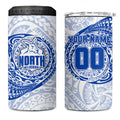 Personalized North Melbourne Kangaroos Polynesian 4 in 1 Can Cooler Tumbler Tribal Chest and Sleeve Tattoo Heritage Warrior