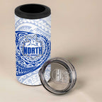 Personalized North Melbourne Kangaroos Polynesian 4 in 1 Can Cooler Tumbler Tribal Chest and Sleeve Tattoo Heritage Warrior