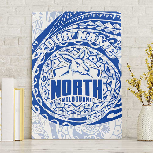 Personalized North Melbourne Kangaroos Polynesian Canvas Wall Art Tribal Chest and Sleeve Tattoo Heritage Warrior