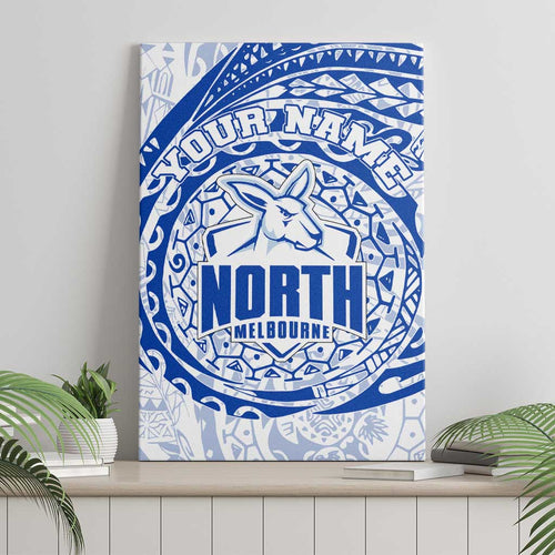 Personalized North Melbourne Kangaroos Polynesian Canvas Wall Art Tribal Chest and Sleeve Tattoo Heritage Warrior