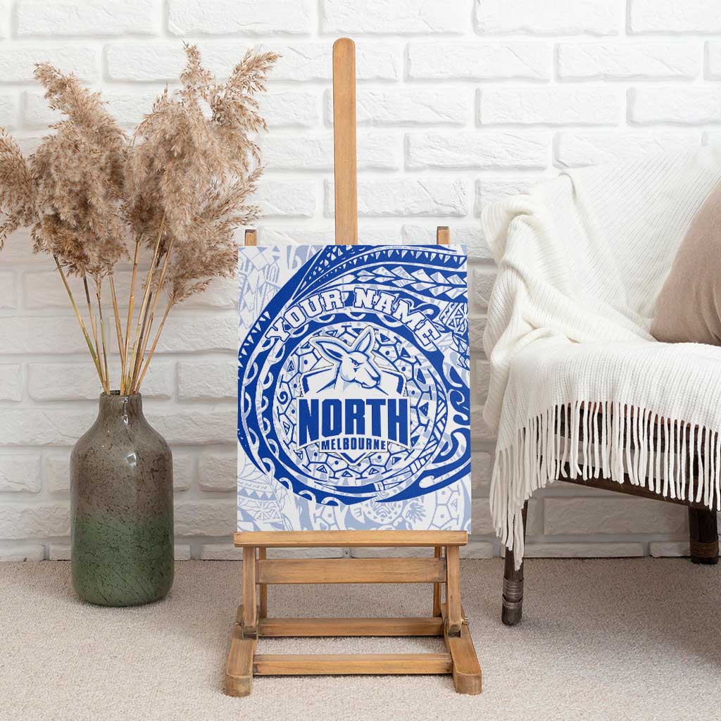 Personalized North Melbourne Kangaroos Polynesian Canvas Wall Art Tribal Chest and Sleeve Tattoo Heritage Warrior