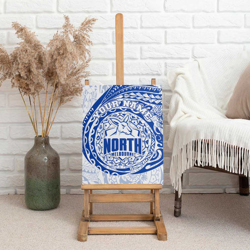 Personalized North Melbourne Kangaroos Polynesian Canvas Wall Art Tribal Chest and Sleeve Tattoo Heritage Warrior