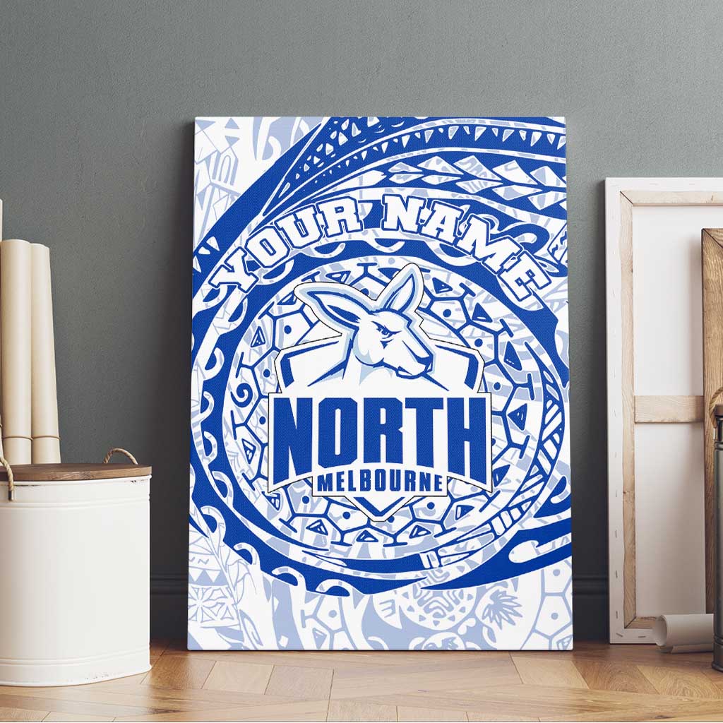 Personalized North Melbourne Kangaroos Polynesian Canvas Wall Art Tribal Chest and Sleeve Tattoo Heritage Warrior