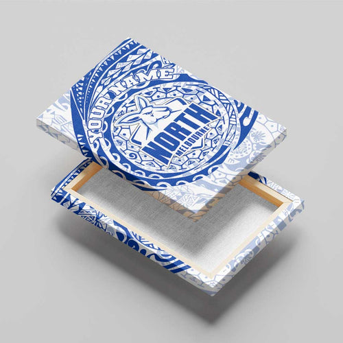 Personalized North Melbourne Kangaroos Polynesian Canvas Wall Art Tribal Chest and Sleeve Tattoo Heritage Warrior
