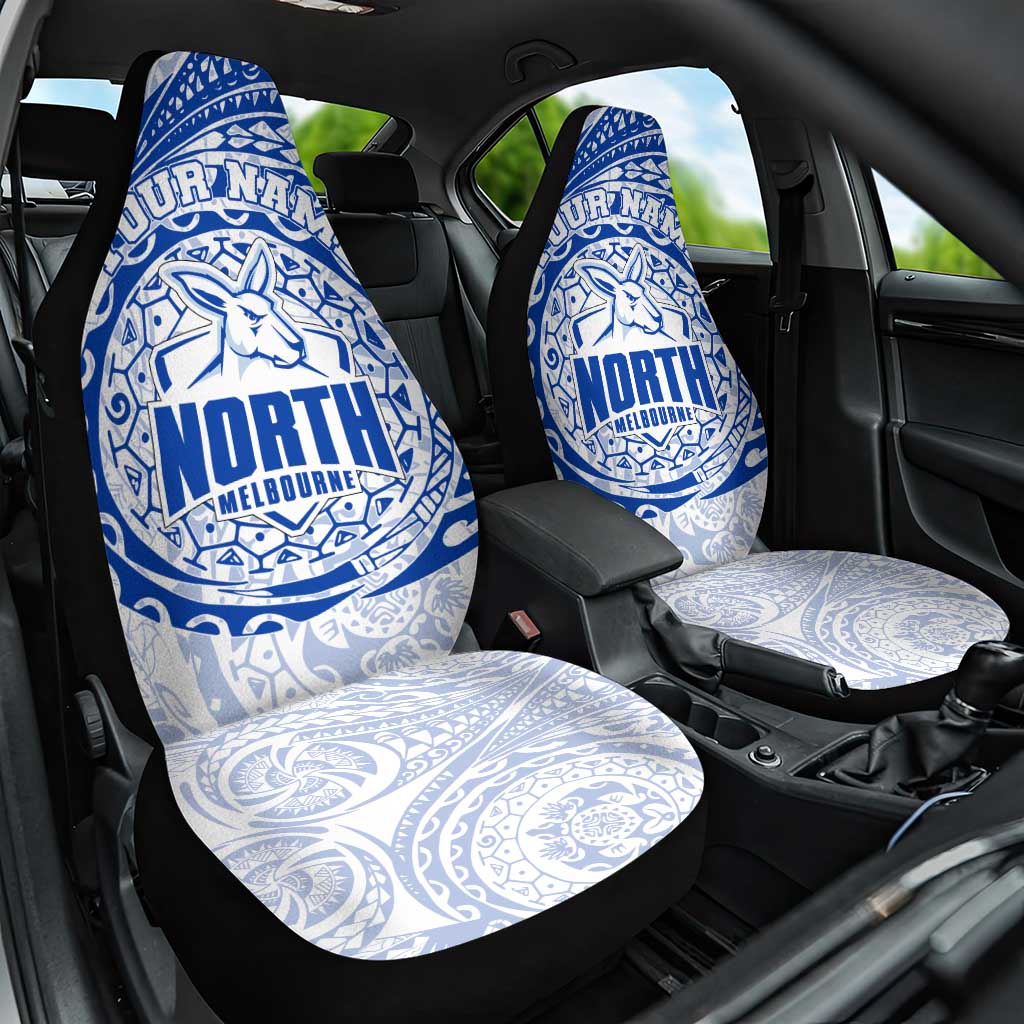 Personalized North Melbourne Kangaroos Polynesian Car Seat Cover Tribal Chest and Sleeve Tattoo Heritage Warrior
