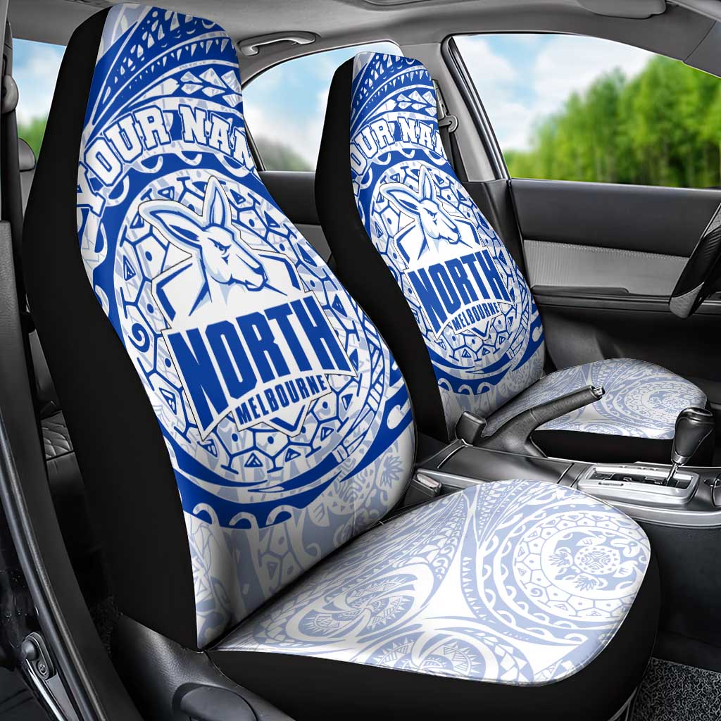 Personalized North Melbourne Kangaroos Polynesian Car Seat Cover Tribal Chest and Sleeve Tattoo Heritage Warrior