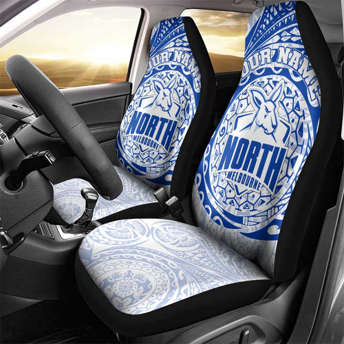 Personalized North Melbourne Kangaroos Polynesian Car Seat Cover Tribal Chest and Sleeve Tattoo Heritage Warrior