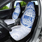 Personalized North Melbourne Kangaroos Polynesian Car Seat Cover Tribal Chest and Sleeve Tattoo Heritage Warrior