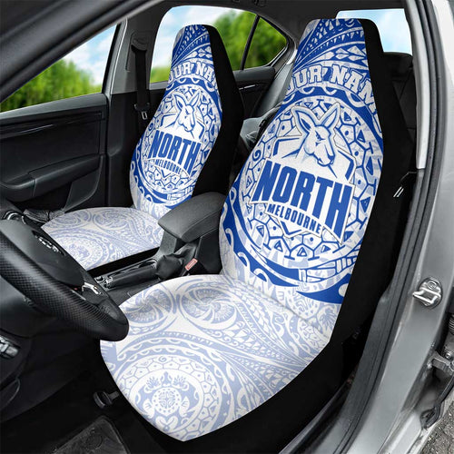 Personalized North Melbourne Kangaroos Polynesian Car Seat Cover Tribal Chest and Sleeve Tattoo Heritage Warrior